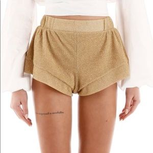 Oséree gold shimmer shorts